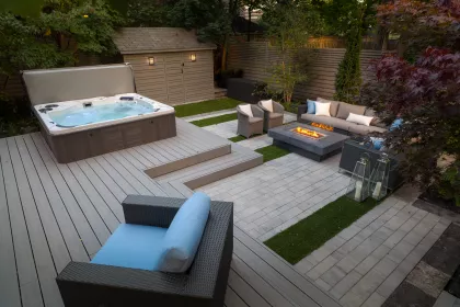 Bigger view of Spa Self-Cleaning H800 half ingebouwd in houten terras