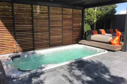 Bigger view of Swimspa met verschuifbare cover