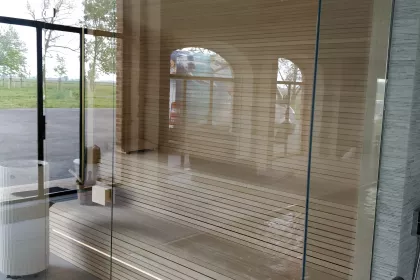 Bigger view of Sauna op maat in smalle Abachi met diepliggende groef
