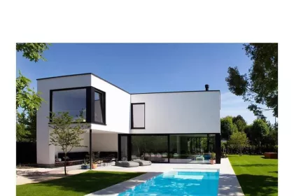 Bigger view of Cauwels Construct:bouwkundig zwembad met witte coating